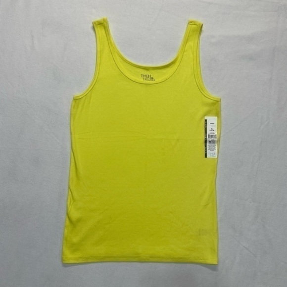 Time And Tru Yellow Tank Top Women’s Juniors Size XL 16-18 - Picture 7 of 9